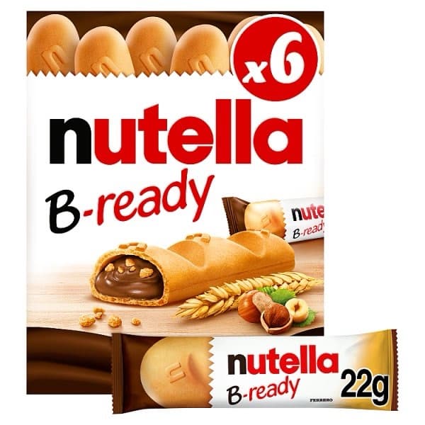 NUTELLAÂŽ B-ready 132g - 6 Bars x 22g Wafers filled with Nutella